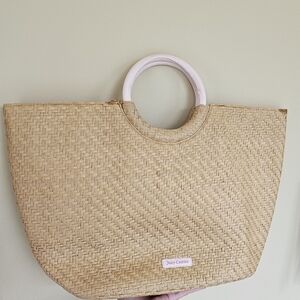 Juicy Couture 12x12 EUC Woven straw tote bag
